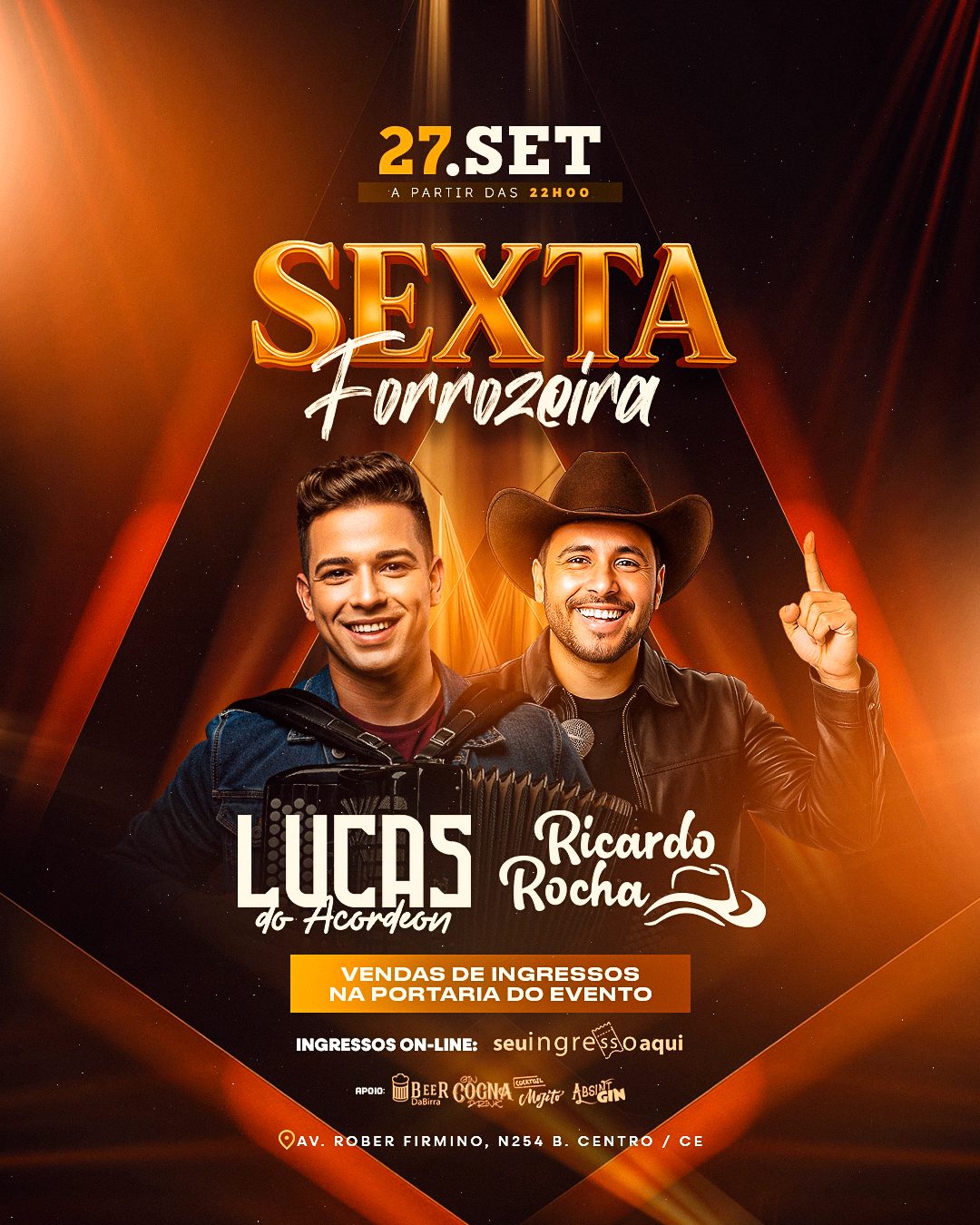 ARTE-01-27 DE SETEMBRO A PARTIR DAS 22H SEXTA FORROZEIRA COM LUCAS E RICARDO FEED PSD