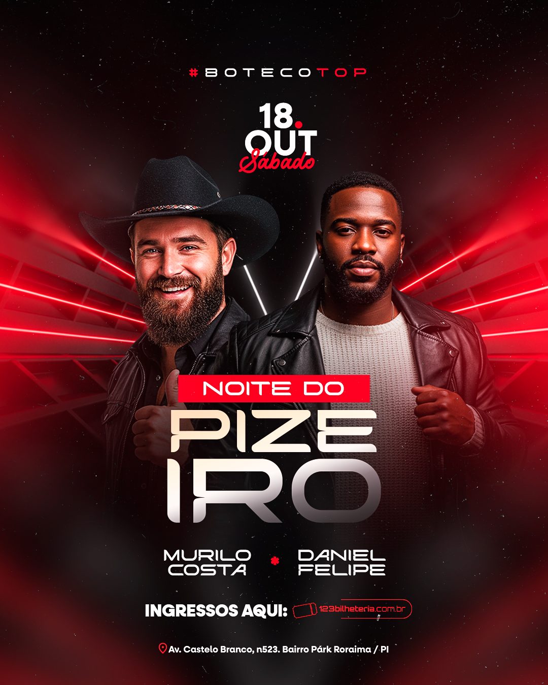 ARTE-05-NOITE DO PIZEIRO 18 DE OUTUBRO SÁBADO ARTISTAS FEED PSD