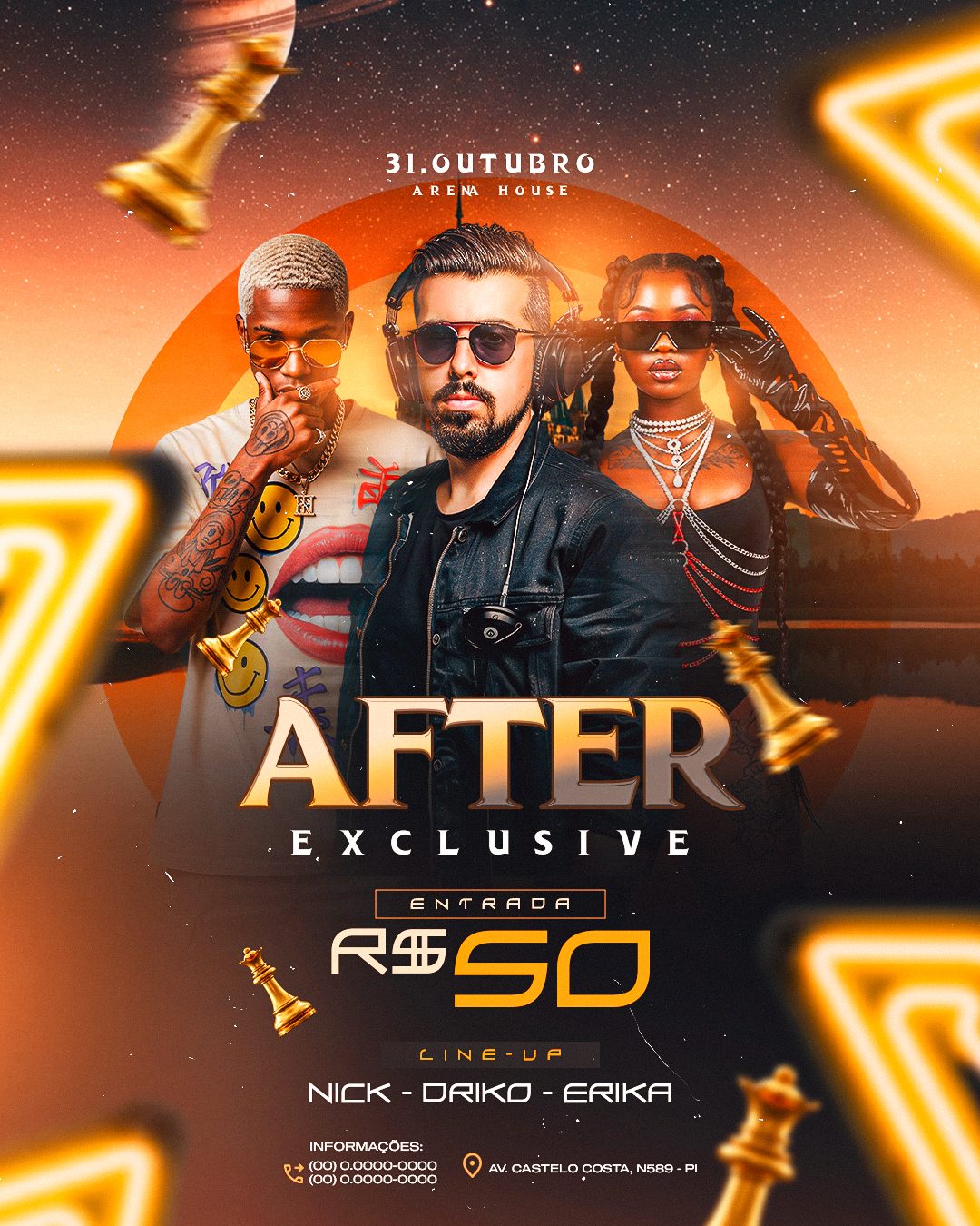 ARTE-08-AFTER EXCLUSIVE DJS EVENTOS COM ENTRADA LINE UP FEED PSD