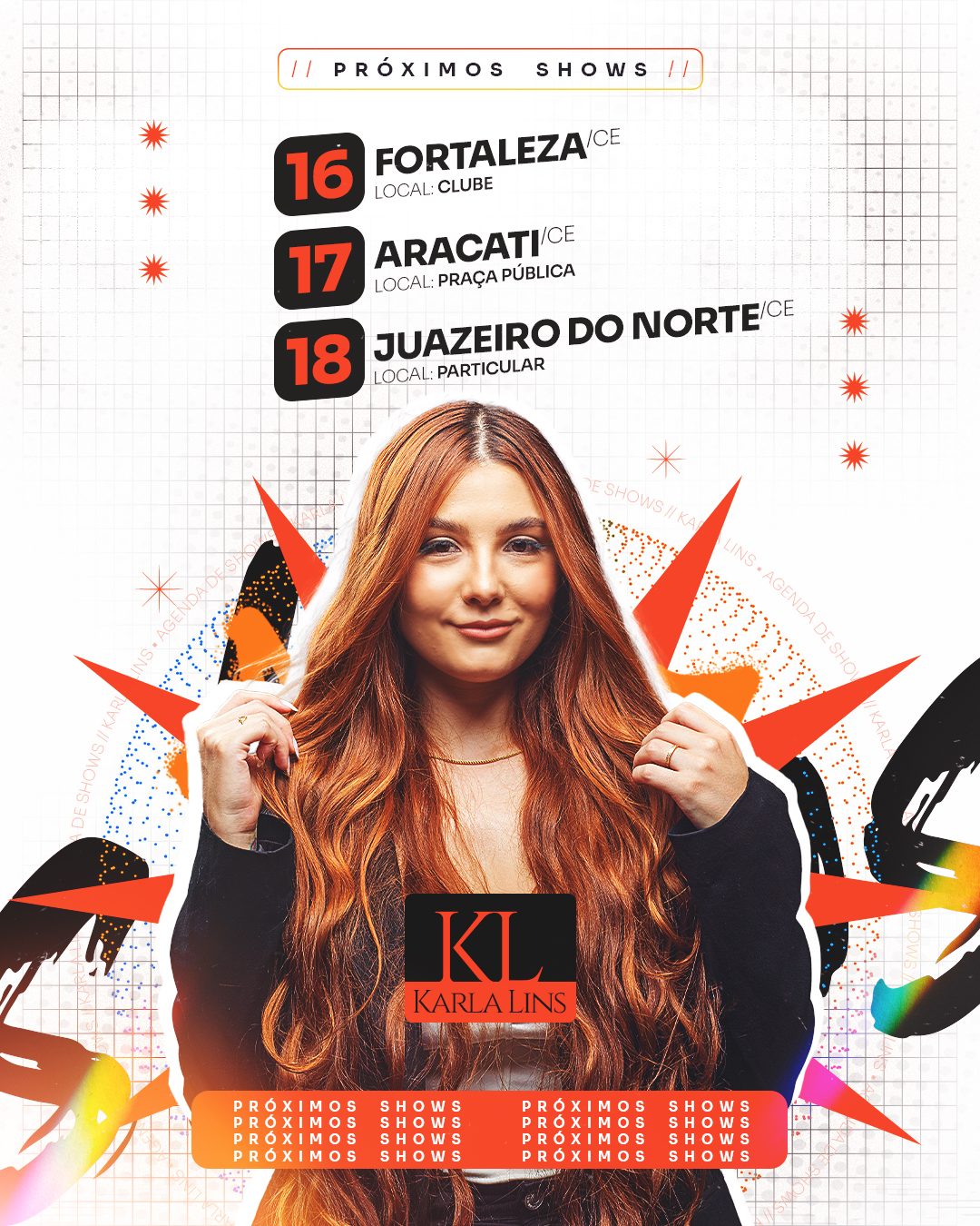 Flyer Agenda Semanal Karla Lins Social Media PSD Editável