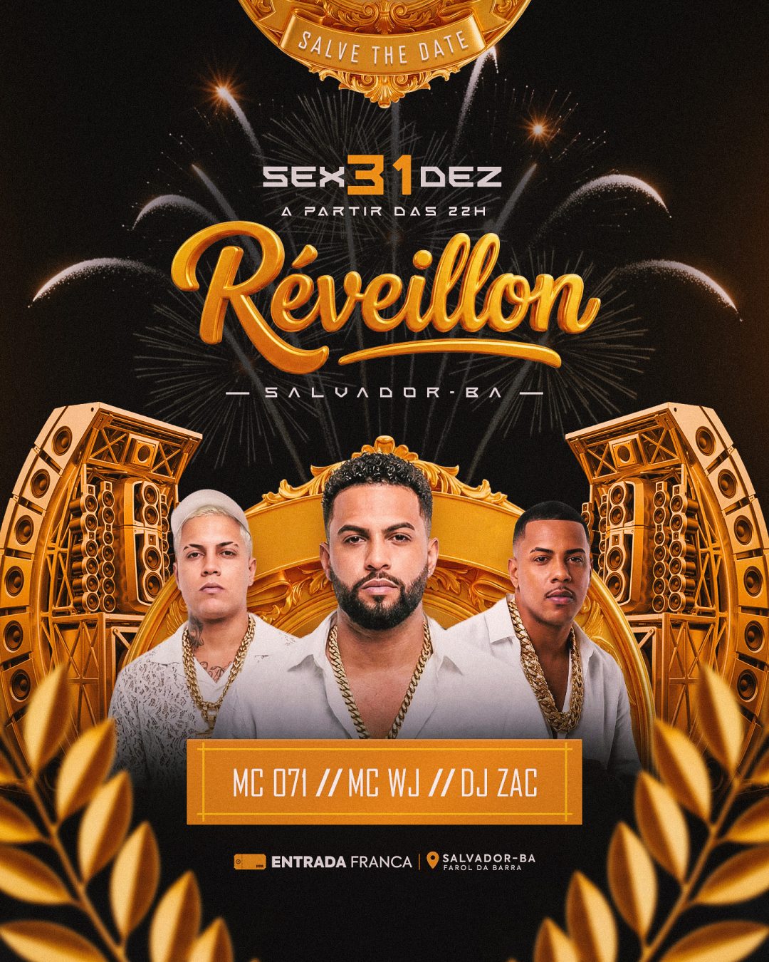 Réveillon Salvador-BA Social Media Feed PSD Editável